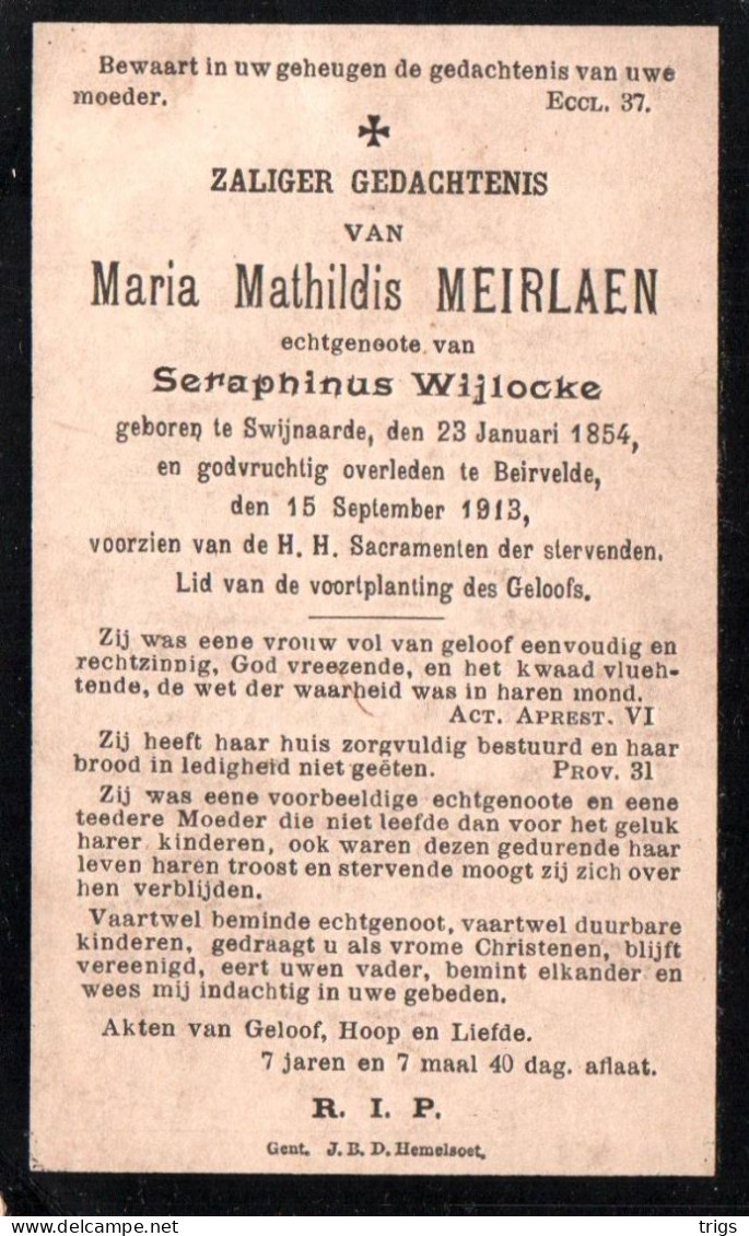 Maria Mathildis Meirlaen (1854-1913) - Devotieprenten