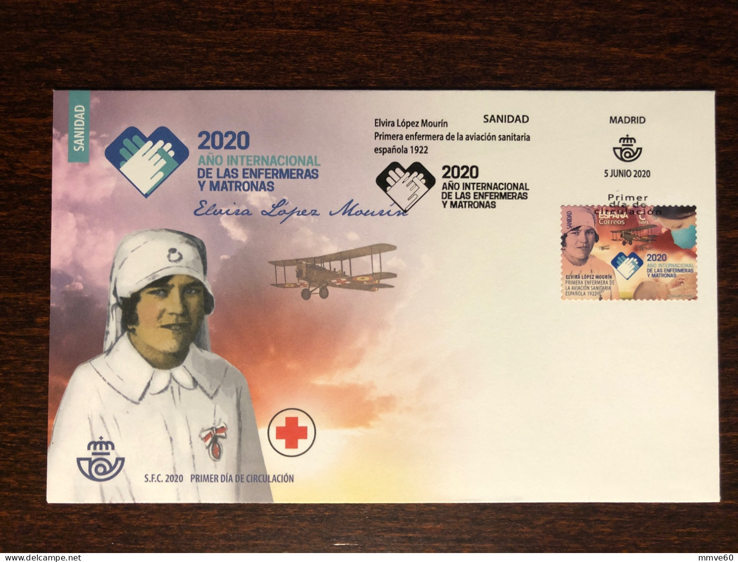 SPAIN FDC COVER 2020 YEAR NURSES SANITARY RED CROSS HEALTH MEDICINE STAMPS - FDC