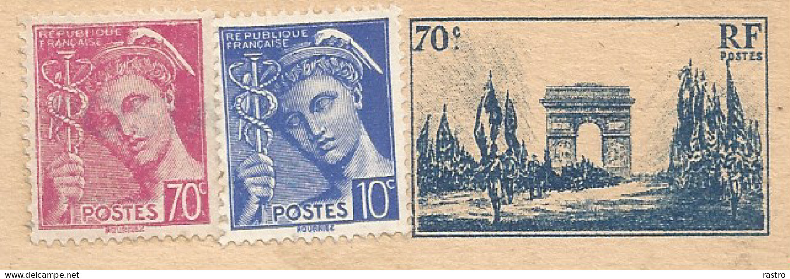 EP403-CP1 (Défilé Du 11 Novembre , Type Du TP N° 403)  **  + Affr. Compl. N°  416 Et 407 (Mercure) Non-circulé - Standard Postcards & Stamped On Demand (before 1995)