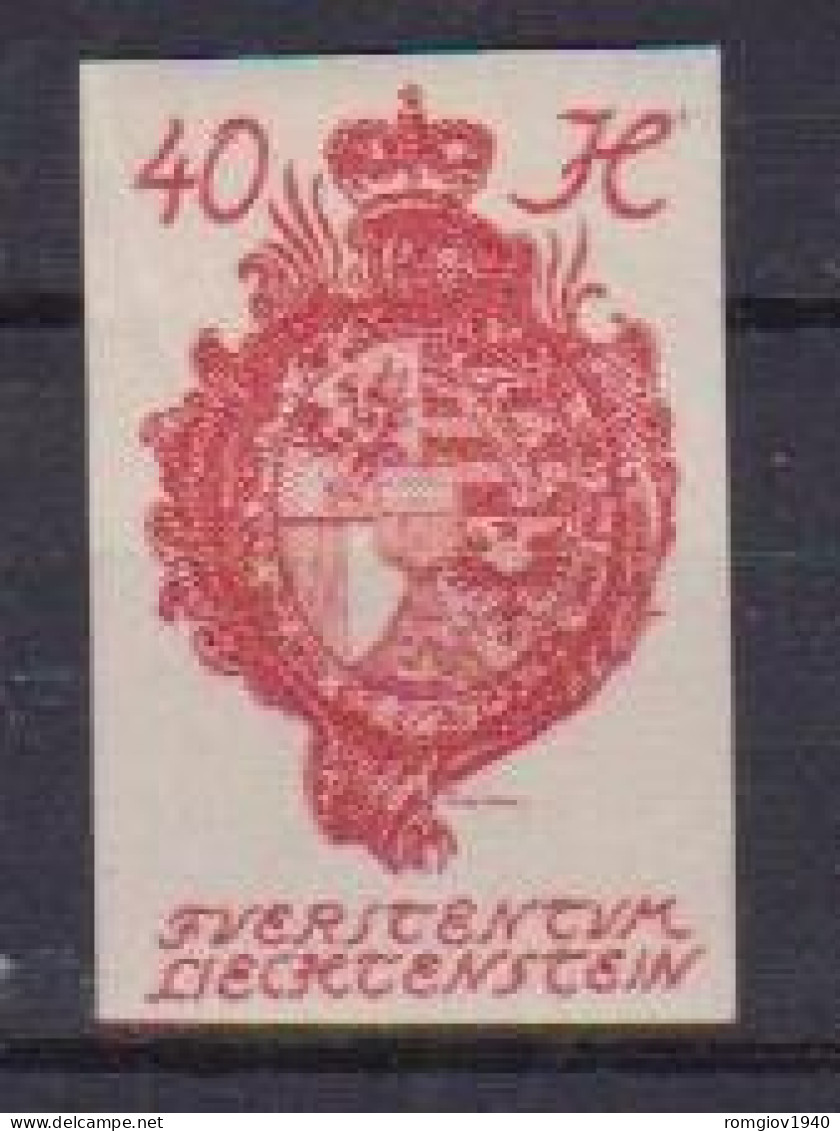 LIECHTENSTEIN  1920  STEMMA O VEDUTE DEL CASTELLO DI VADUZ  UNIF. 23  MNH XF - Neufs