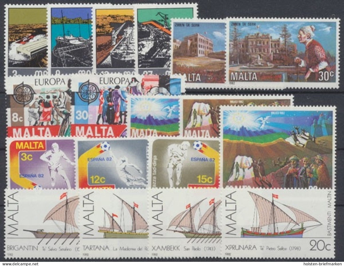 Malta, MiNr. 655-672, Jahrgang 1982, Postfrisch - Malte