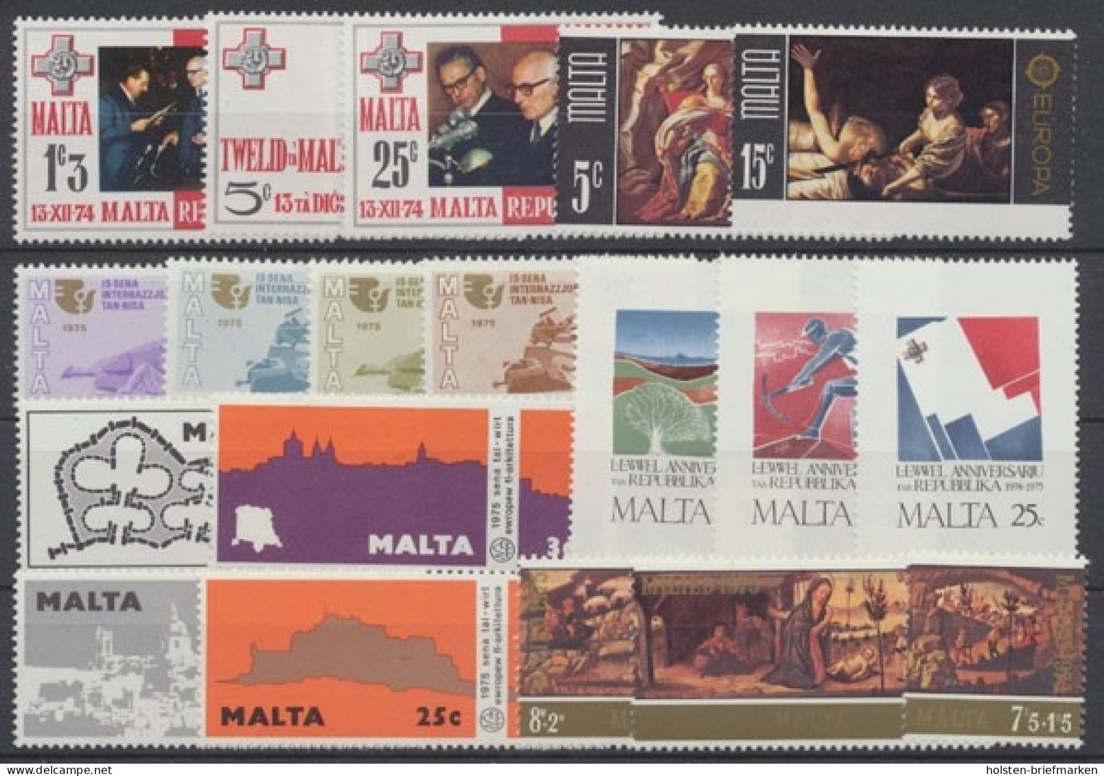 Malta, MiNr. 505-523, Jahrgang 1975, Postfrisch - Malte