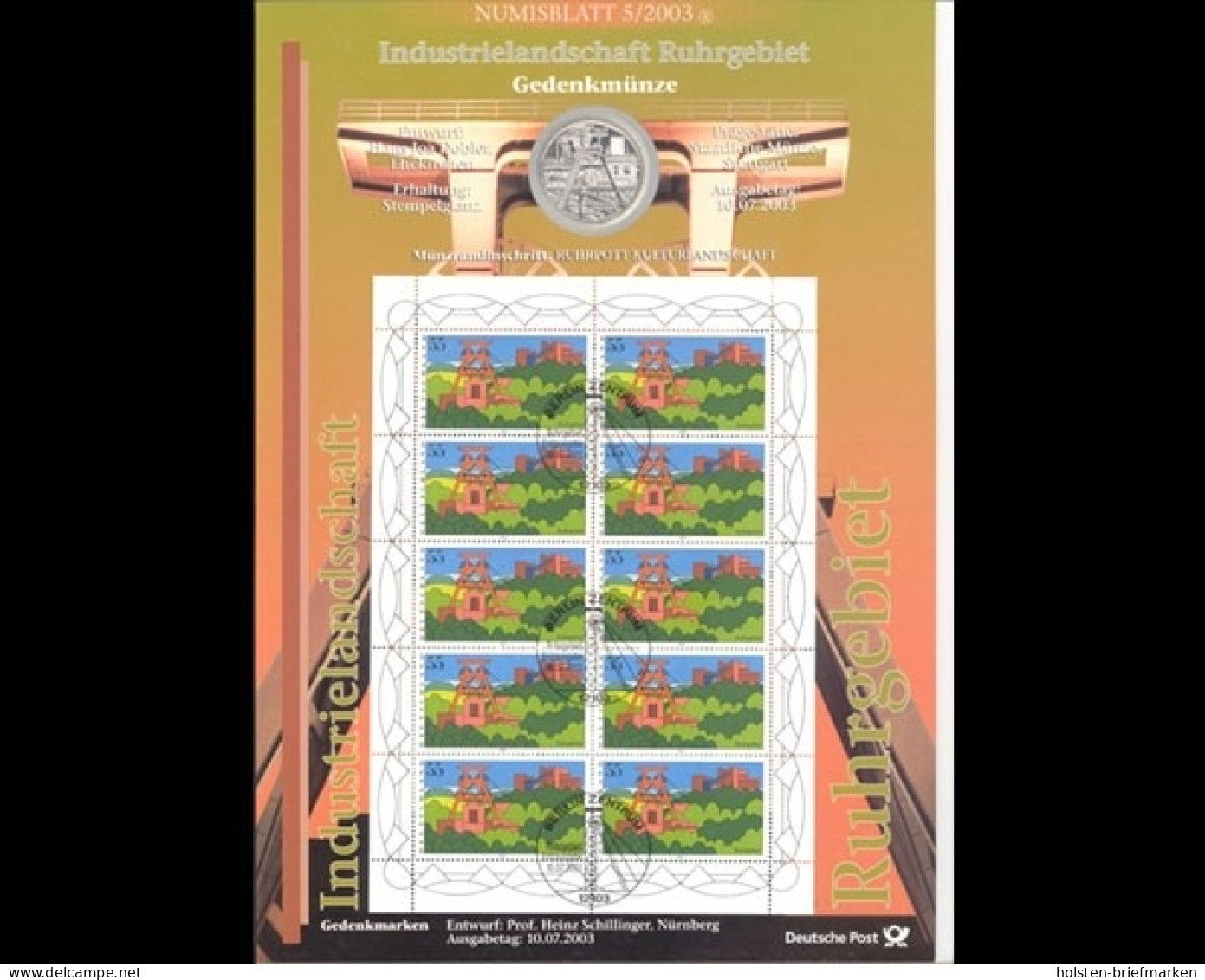 BRD, Numisblatt 5/2003, Industrielandschaft Ruhrgebiet - Autres & Non Classés