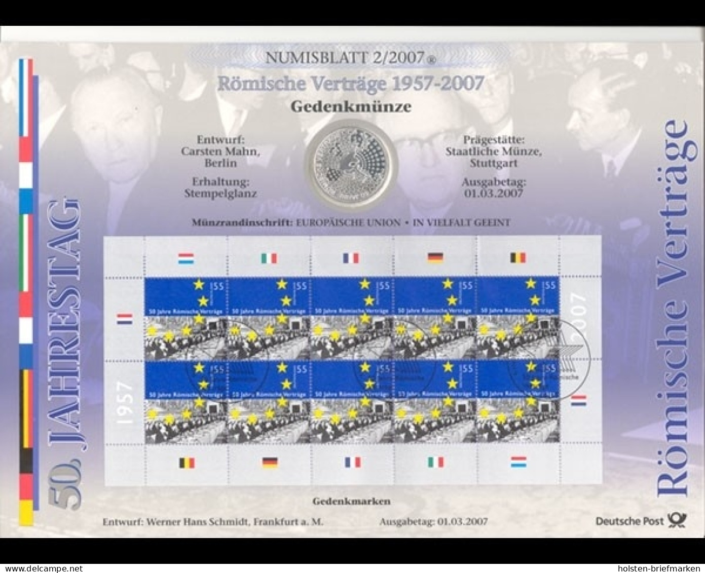 BRD, Numisblatt 2/2007, Römische Verträge 1957-2007 - Andere & Zonder Classificatie