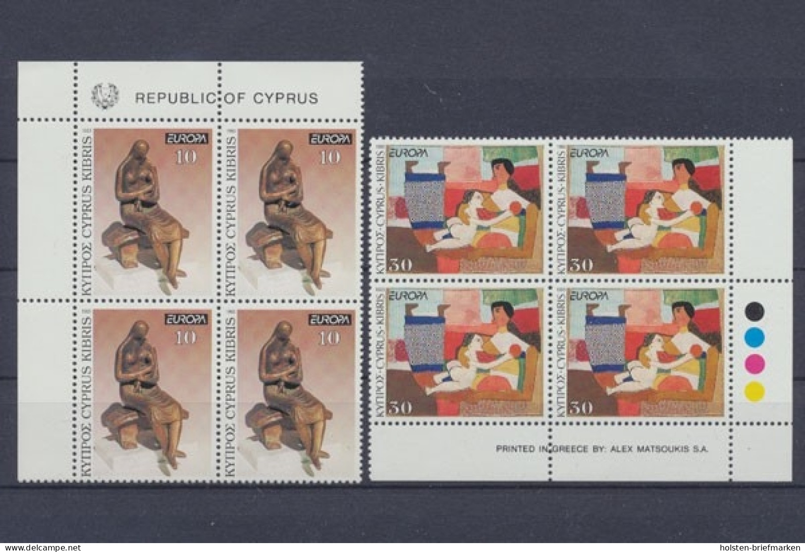 Zypern, MiNr. 803-804 Viererblock, Postfrisch - Neufs