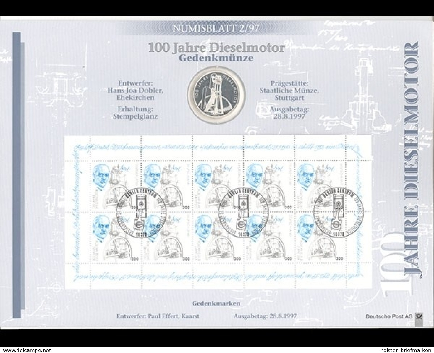 BRD Numisblatt 2/1997, 100 Jahre Dieselmotor - Altri & Non Classificati