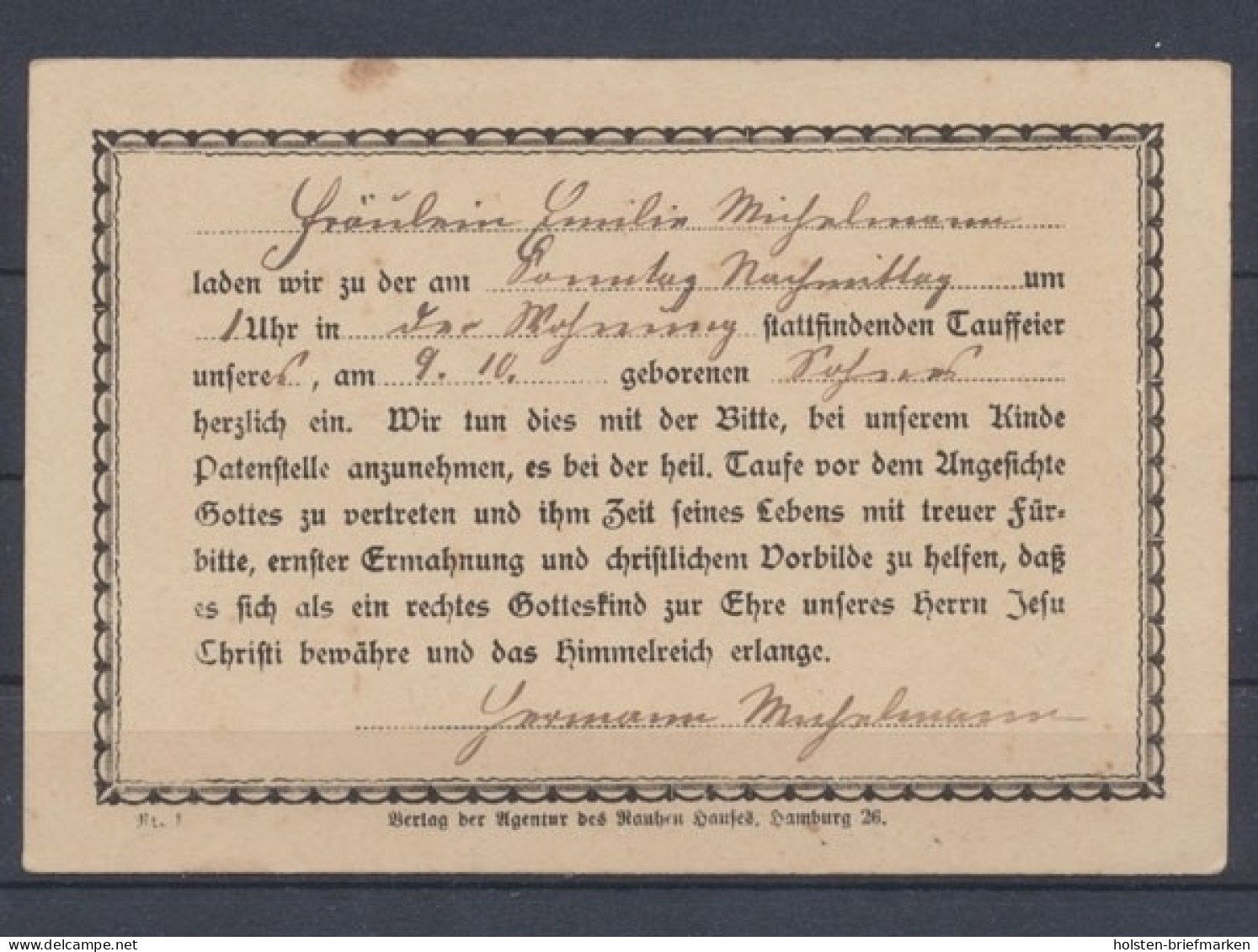 Einladungskarte Zur Taufe - Other & Unclassified
