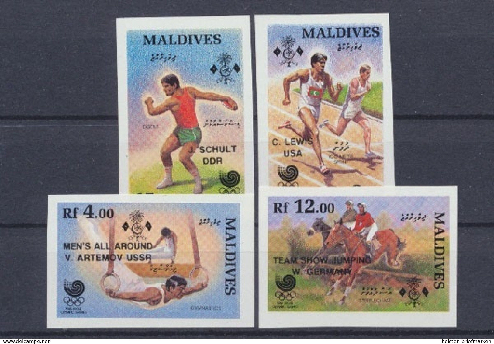 Malediven, Olympiade, MiNr. 1325-1328 B, Postfrisch - Maldives (1965-...)