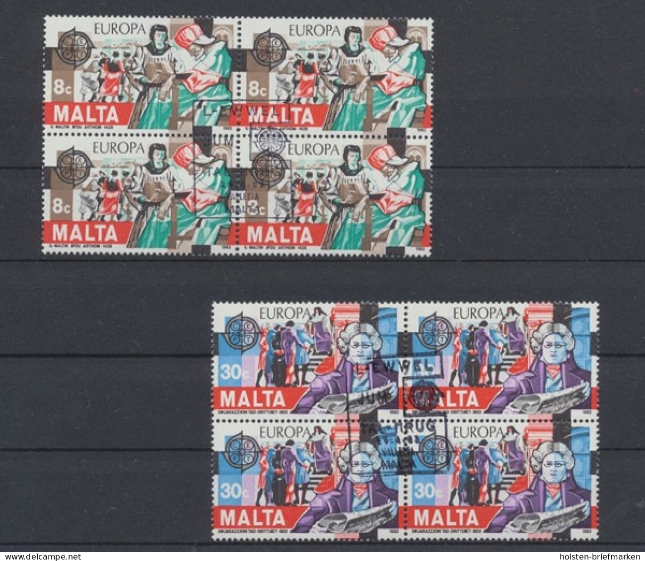 Malta, MiNr. 661-662 Viererblock, Gestempelt - Malte