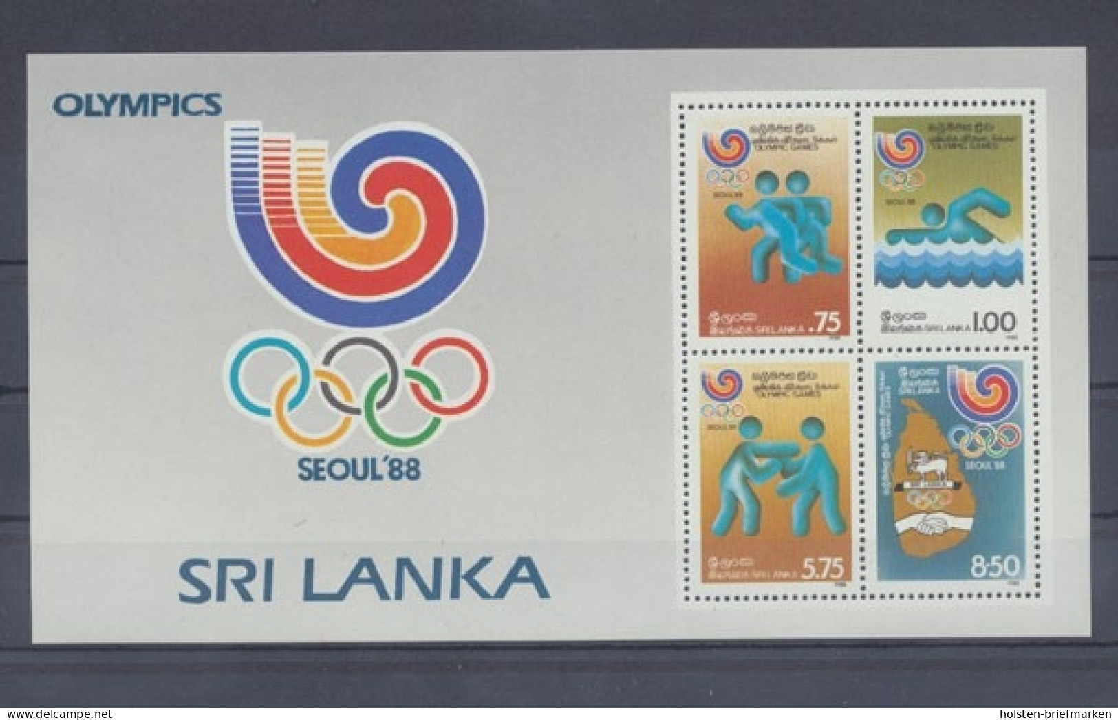 Sri Lanka, Olympiade, MiNr. Block 37, Postfrisch - Sri Lanka (Ceylon) (1948-...)