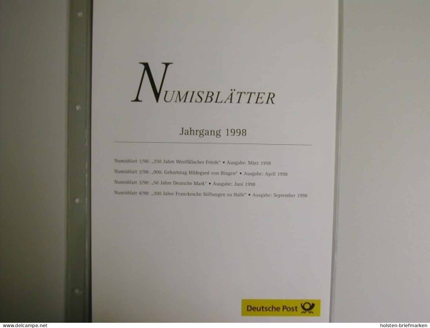 Inhaltsverzeichnis Und Beschreibungsblätter Zum Jahrgang 1998 - Autres & Non Classés