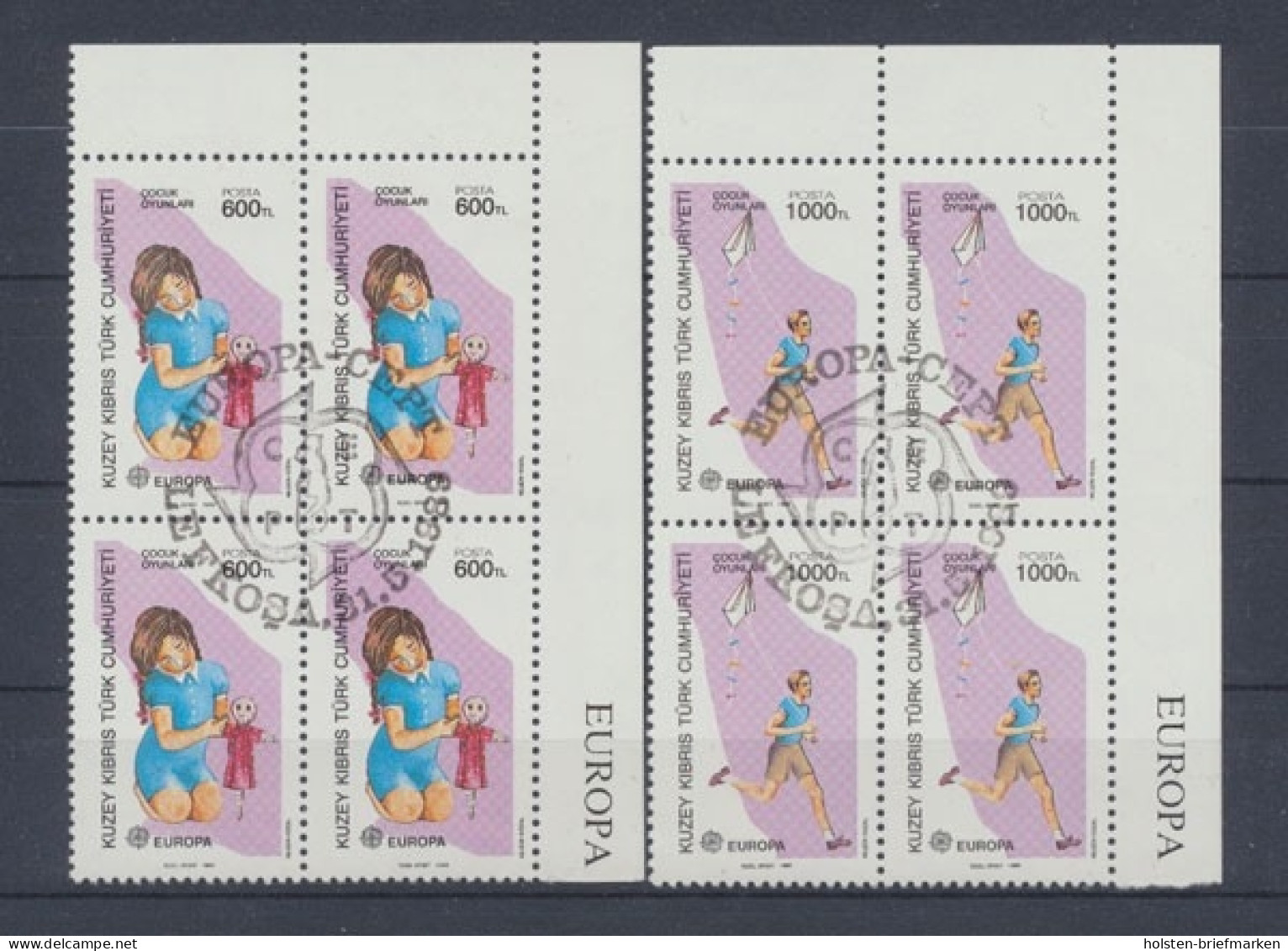 Türkisch - Zypern, MiNr. 249-250 A, Viererblock, ESST - Unused Stamps