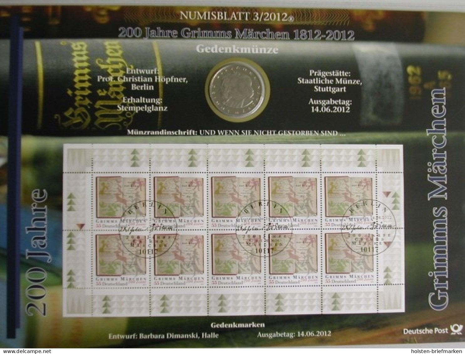 BRD, Numisblatt 3/2012. 200 Jahre Grimms Märchen - Autres & Non Classés