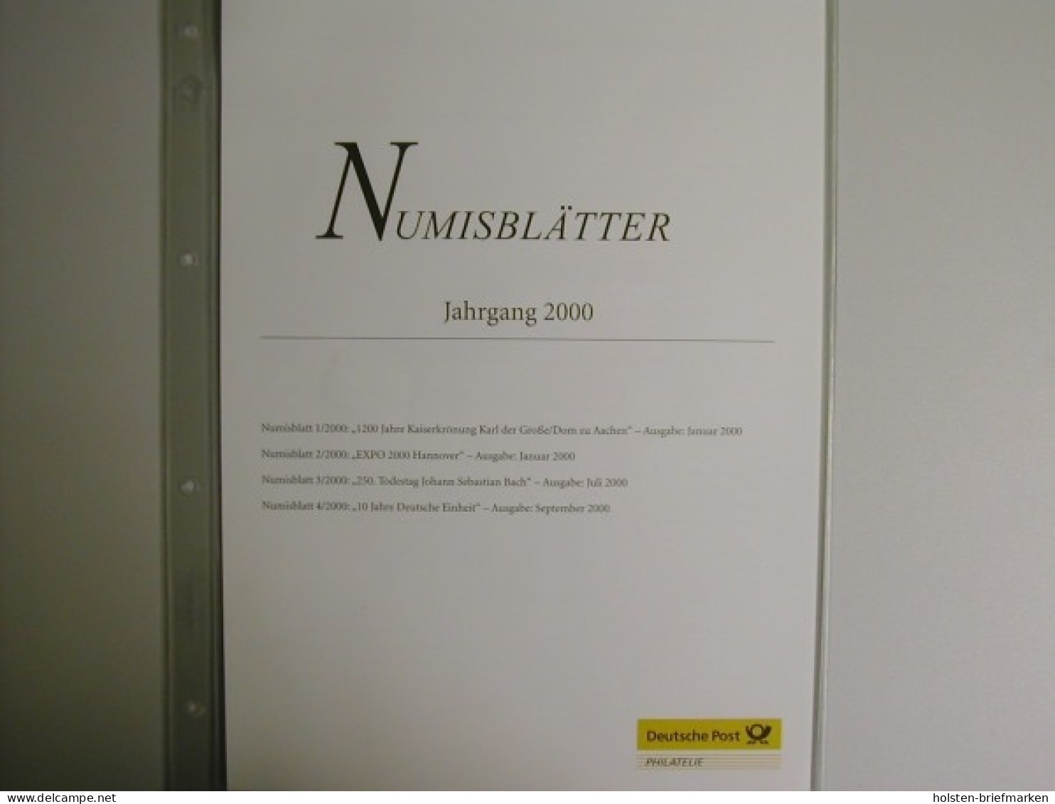 Inhaltsverzeichnis Und Beschreibungsblätter Zum Jahrgang 2000 - Autres & Non Classés