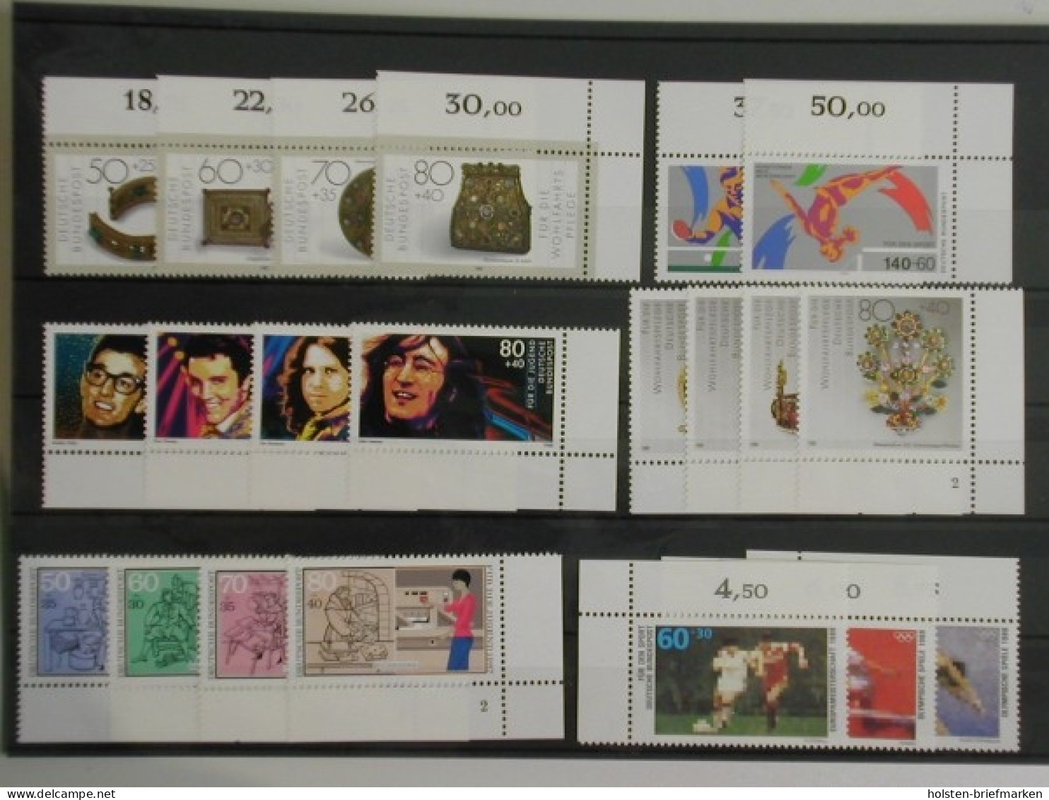 Deutschland (BRD) 6 Postfrische Zuschlagssätze, Eckränder - Unused Stamps