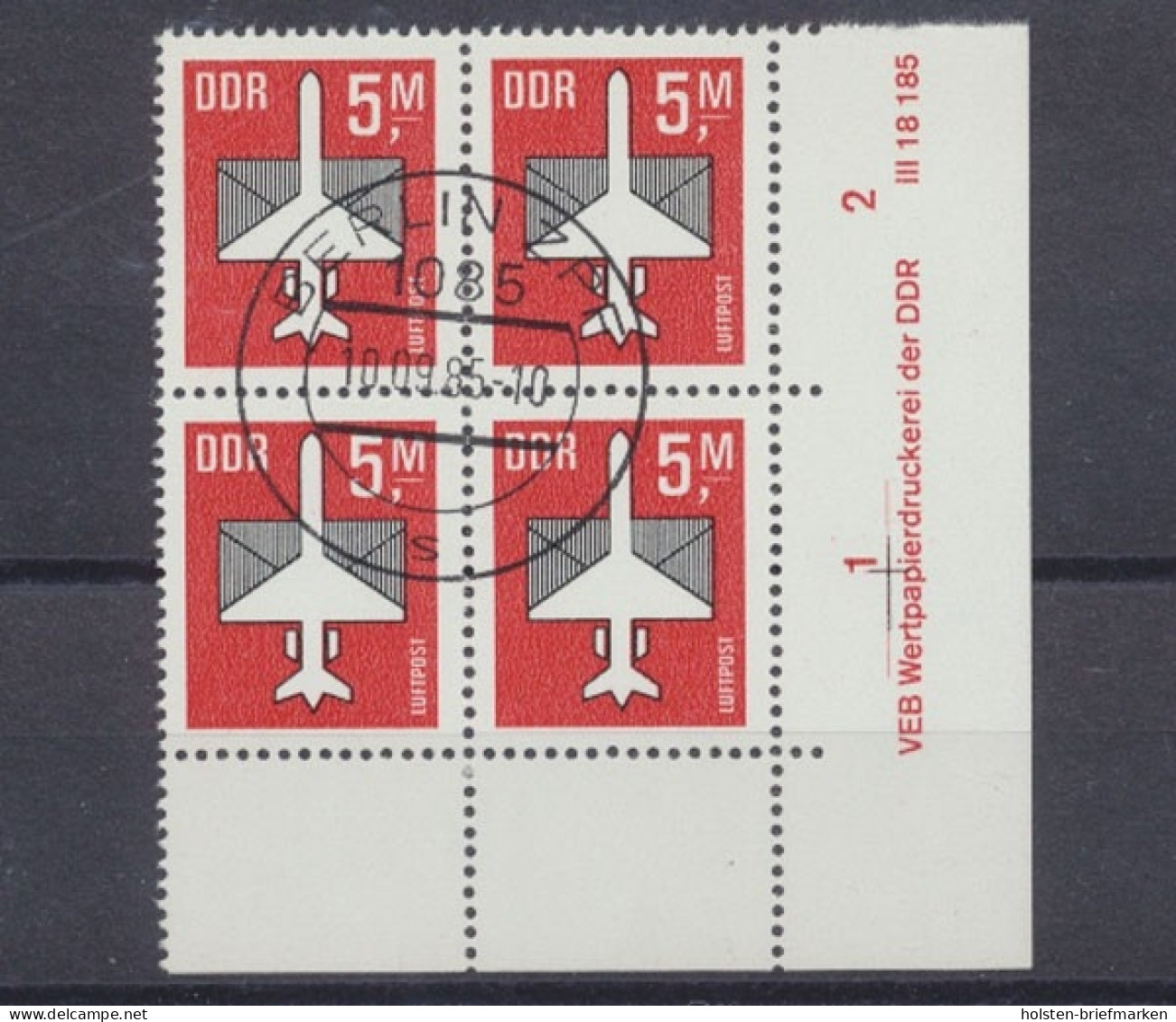DDR, MiNr. 2967, Viererblock, Ecke Rechts Unten, Gestempelt - Used Stamps