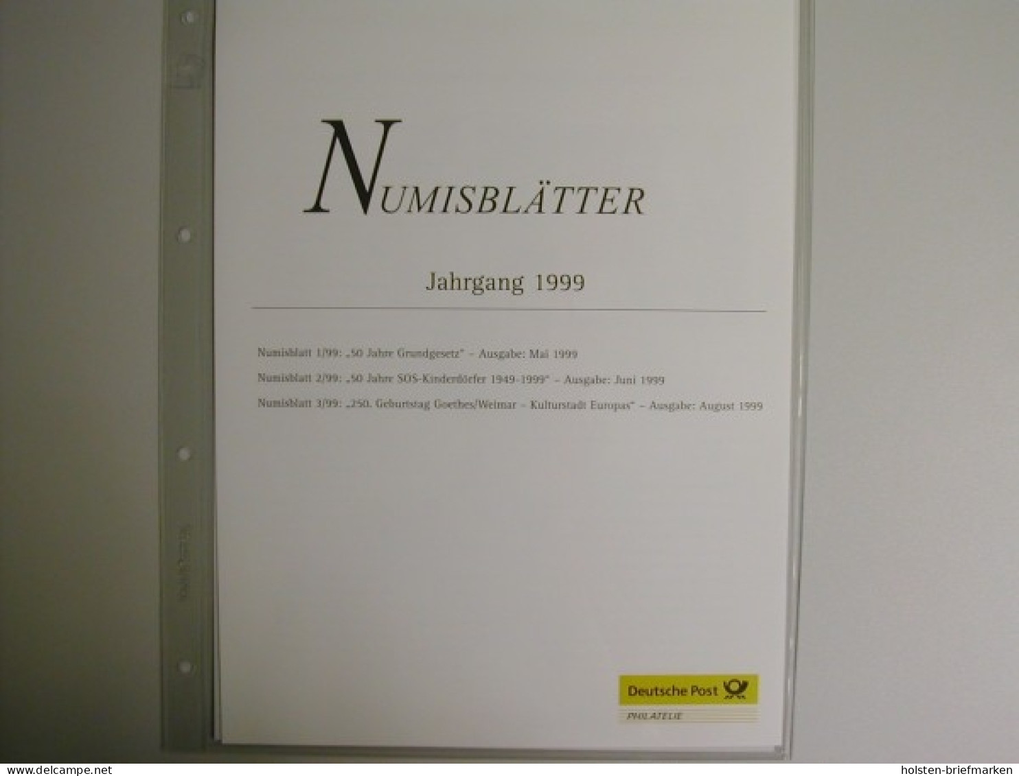 Inhaltsverzeichnis Und Beschreibungsblätter Zum Jahrgang 1999 - Other & Unclassified