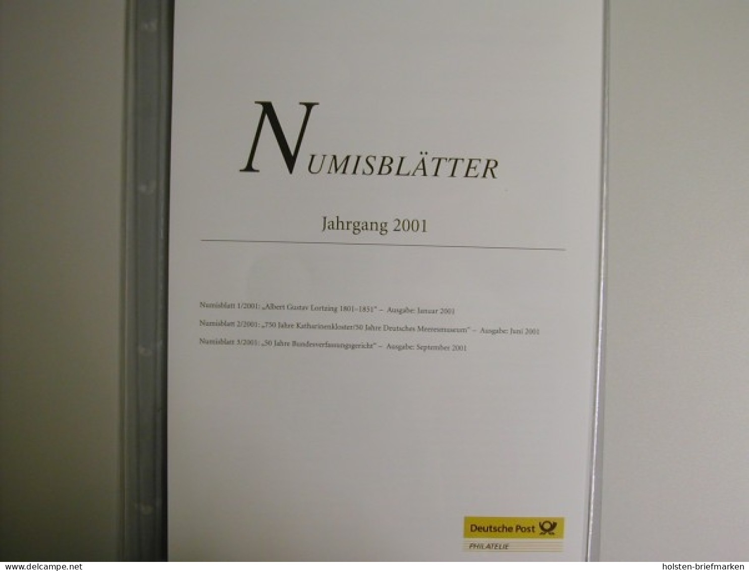 Inhaltsverzeichnis Und Beschreibungsblätter Zum Jahrgang 2001 - Autres & Non Classés