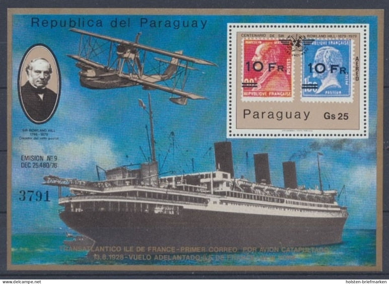 Paraguay, Schiffe, MiNr. Block 342, Postfrisch - Paraguay