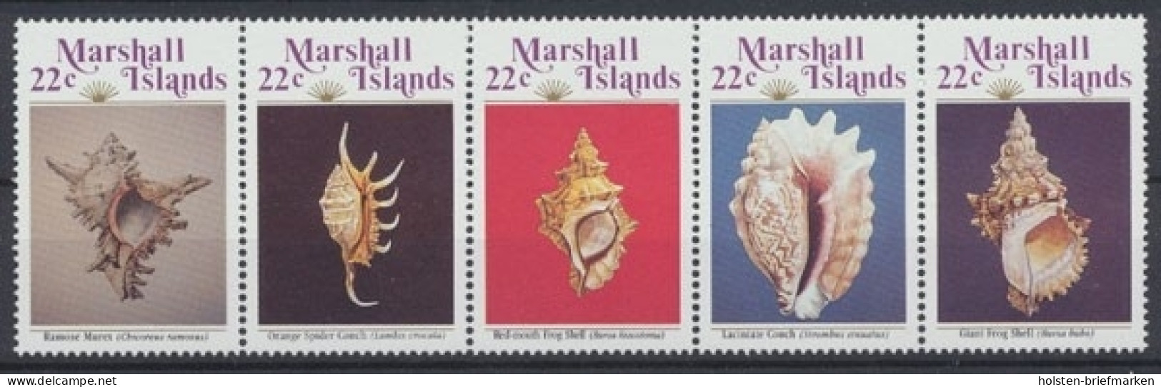 Marshall-Inseln, Fische / Meerestiere, MiNr. 87-91 Zd, Postfrisch - Marshall