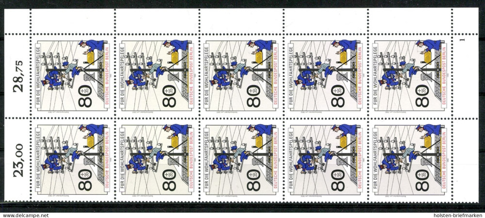 Berlin, MiNr. 877, 10er Bogenteil, Postfrisch - Unused Stamps