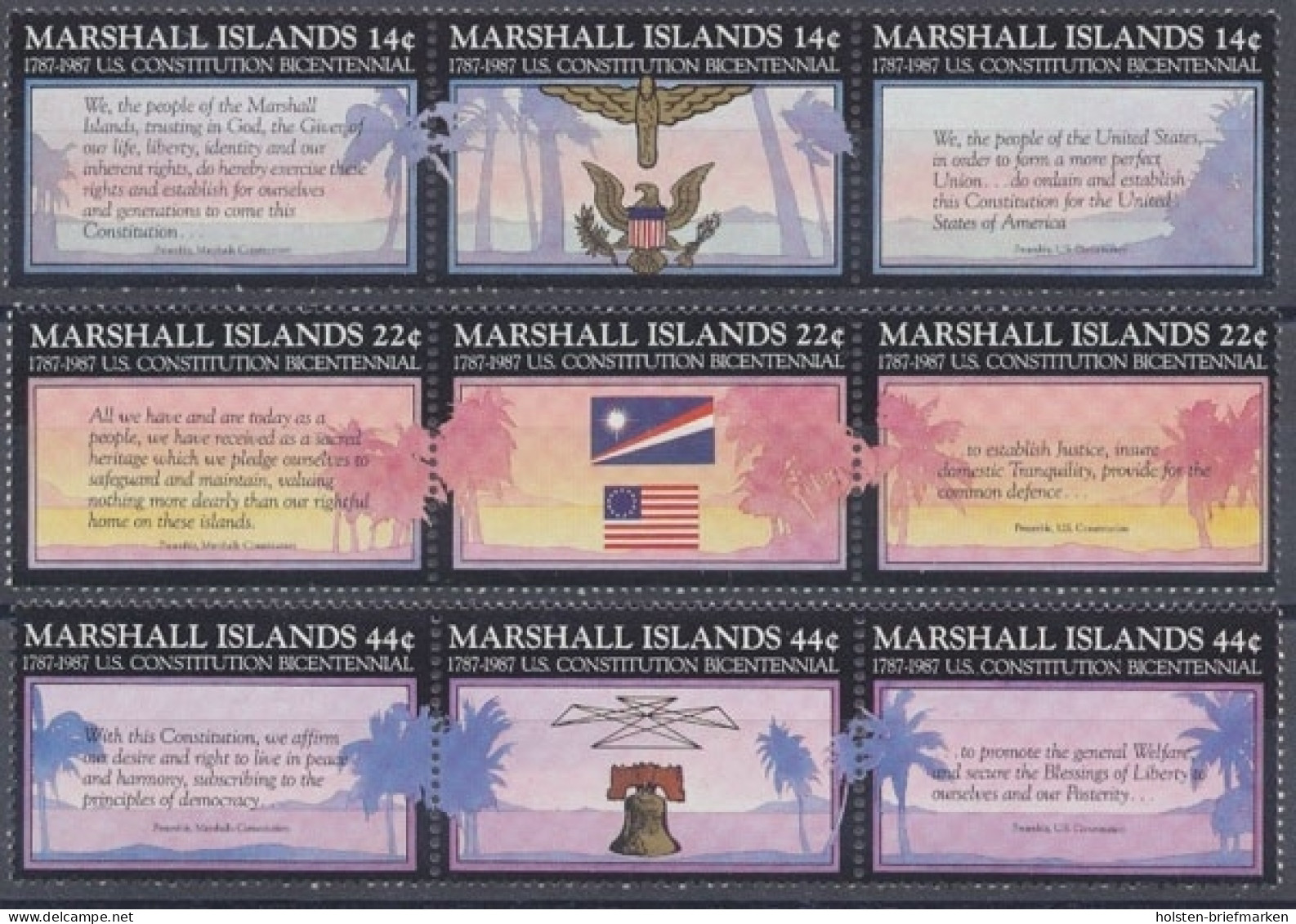 Marshall-Inseln, MiNr. 125-133, Postfrisch - Marshall