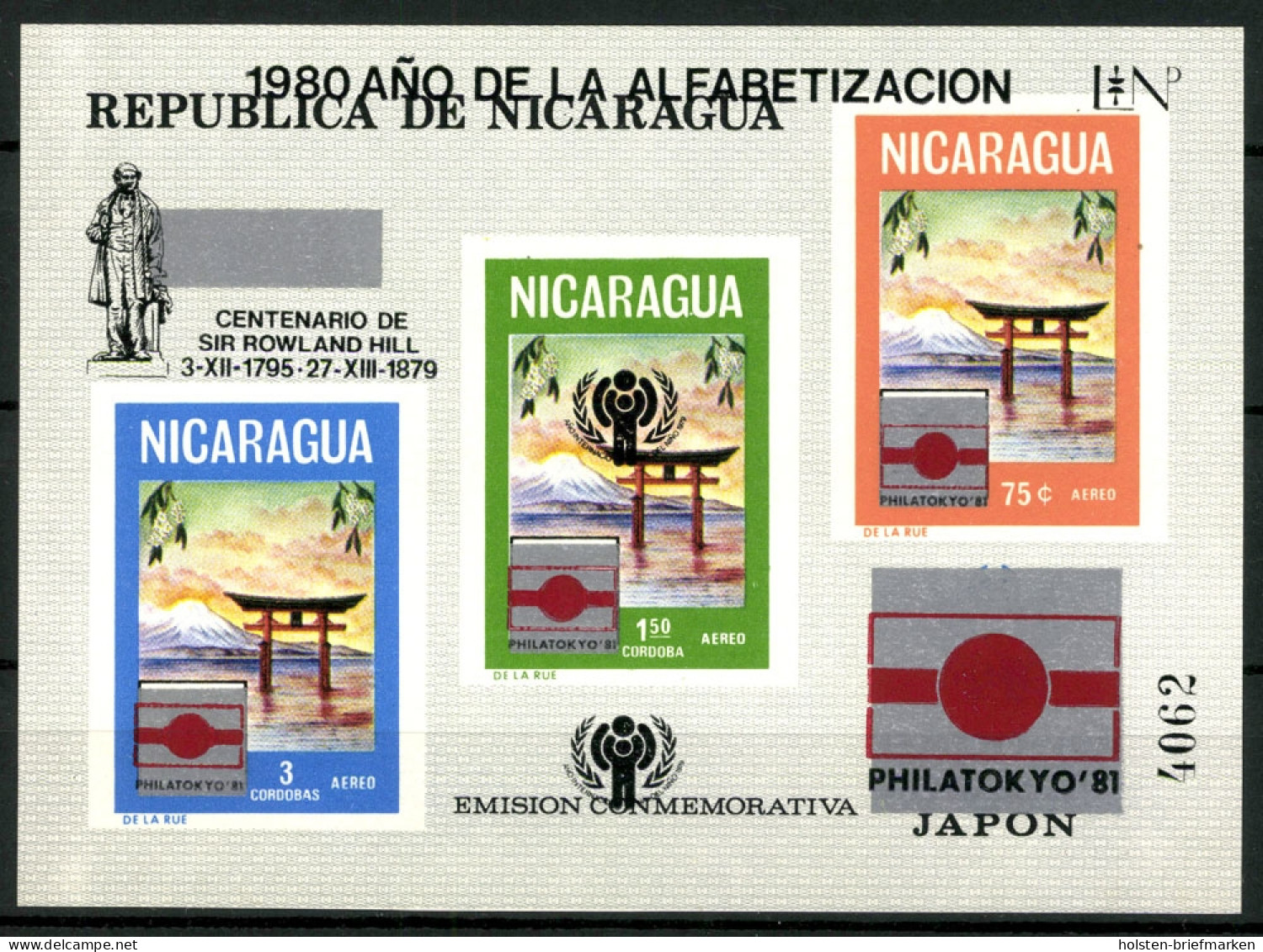 Nicaragua, MiNr. Block 129, Roland Hill, Postfrisch - Nicaragua