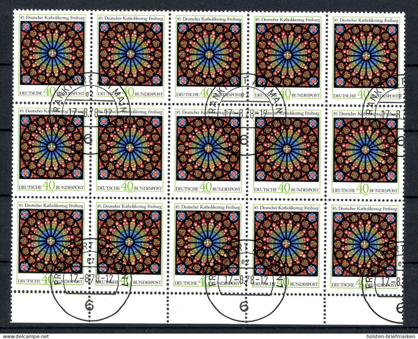 Deutschland (BRD), MiNr. 977, 15er Bogenteil, Unterrand, Gestempelt - Used Stamps