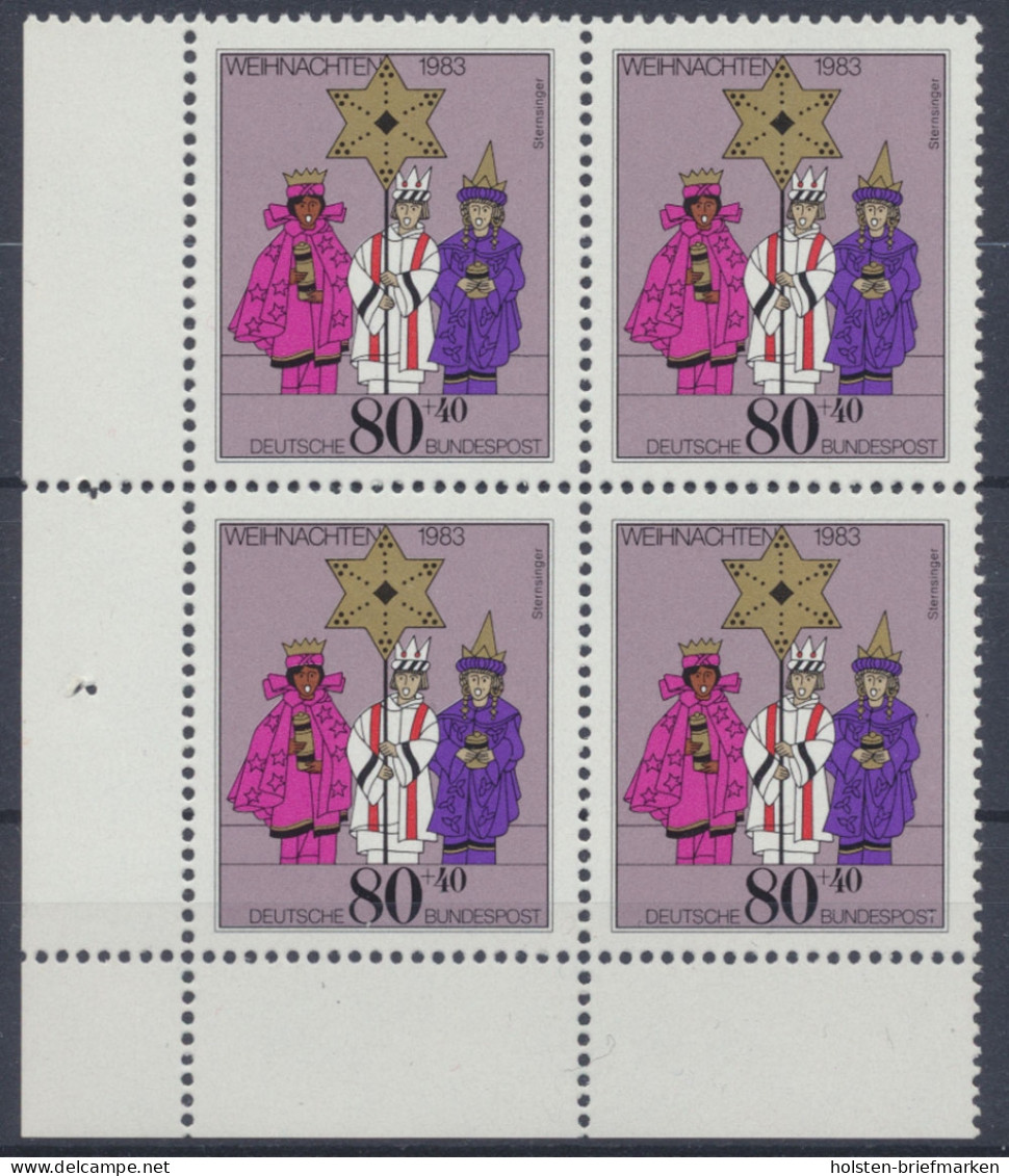 Deutschland, MiNr. 1196, 4er Block, Eckrand Li. Unten, Postfrisch - Unused Stamps