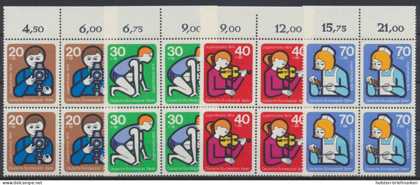 Berlin, MiNr. 468-471, Viererblöcke, Oberränder, Postfrisch - Neufs
