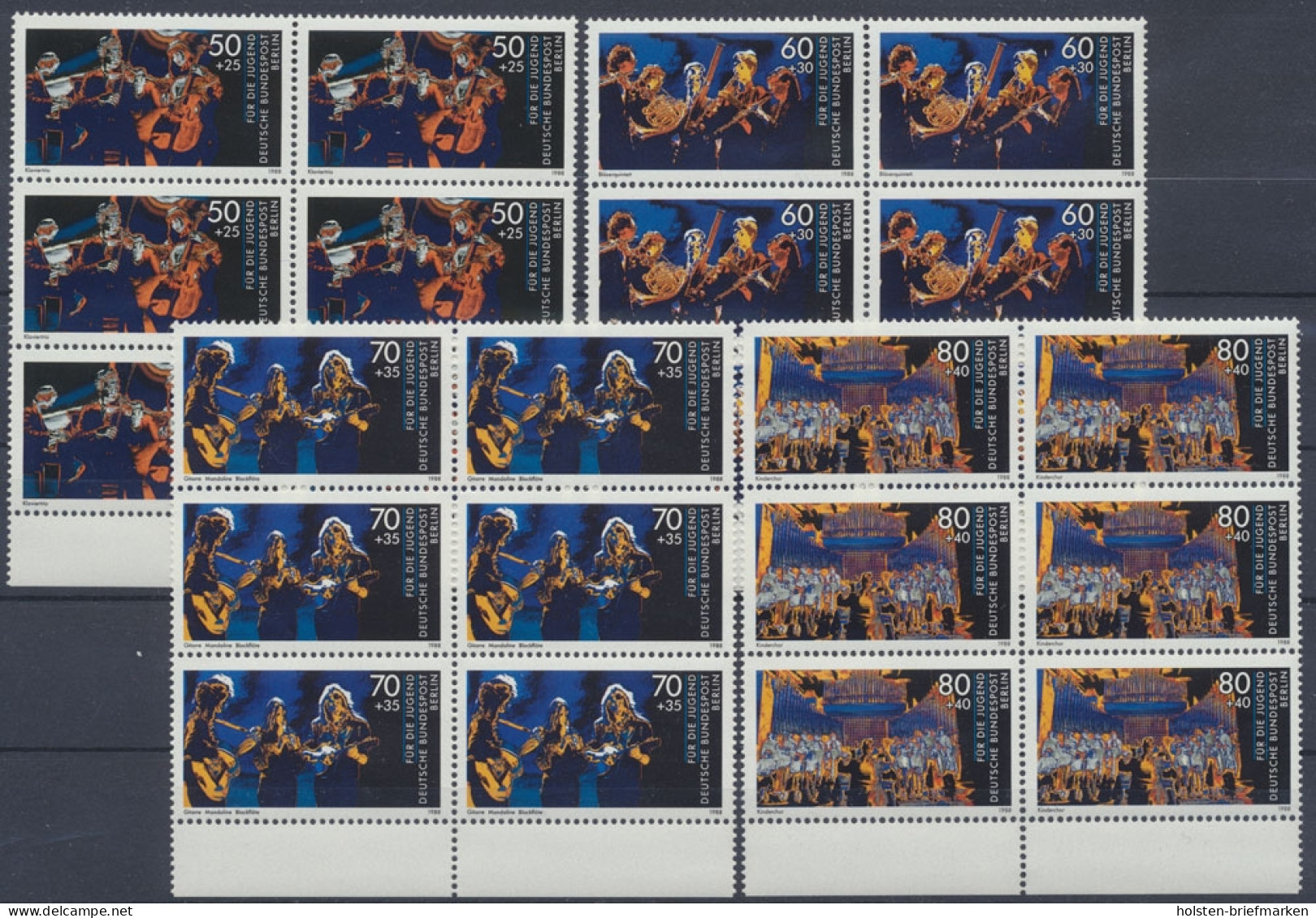 Berlin, MiNr. 807-810, 6er Bogenteile, Unterränder, Postfrisch - Unused Stamps