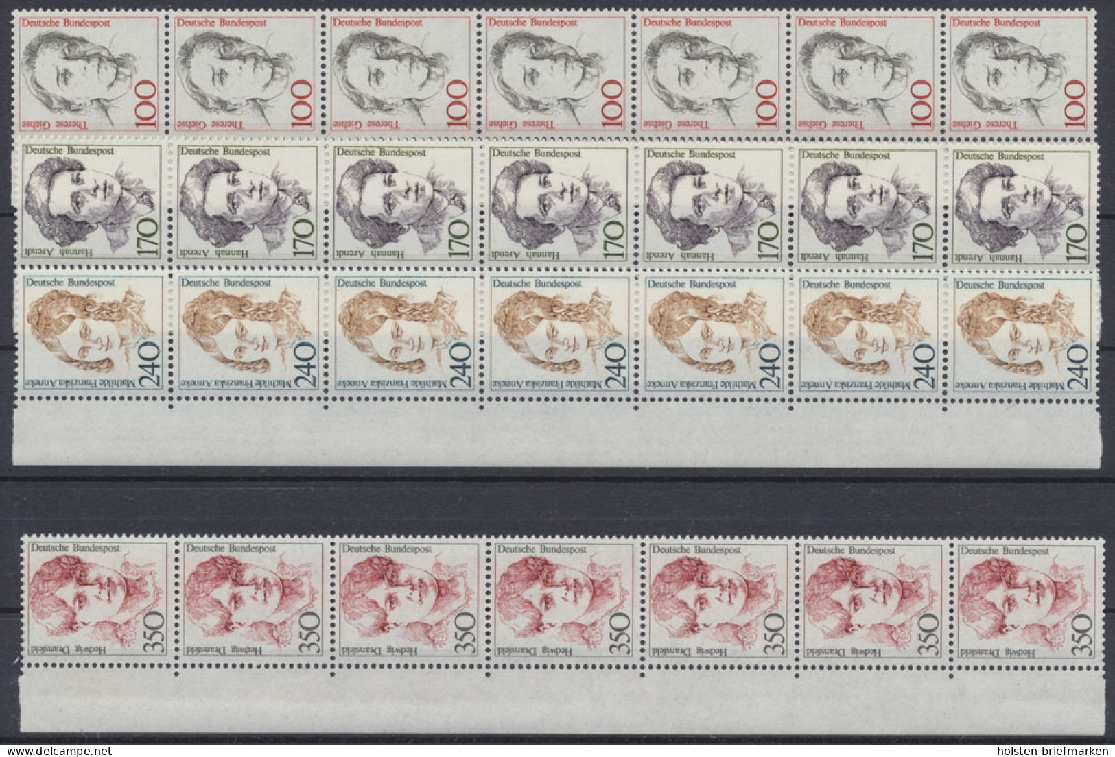 Deutschland (BRD), MiNr. 1390-1393, Senkrechte 7er Streifen, Postfrisch - Unused Stamps