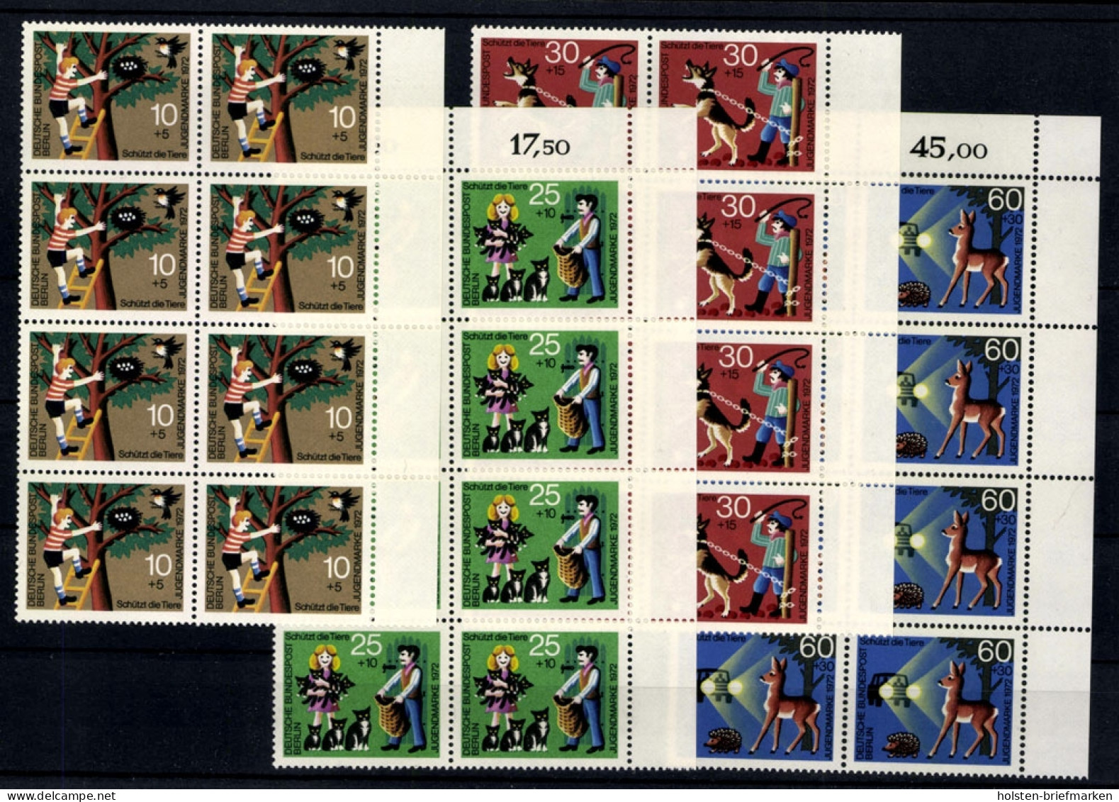 Berlin, MiNr. 418-421, 8er Bogenteile, Postfrisch - Unused Stamps