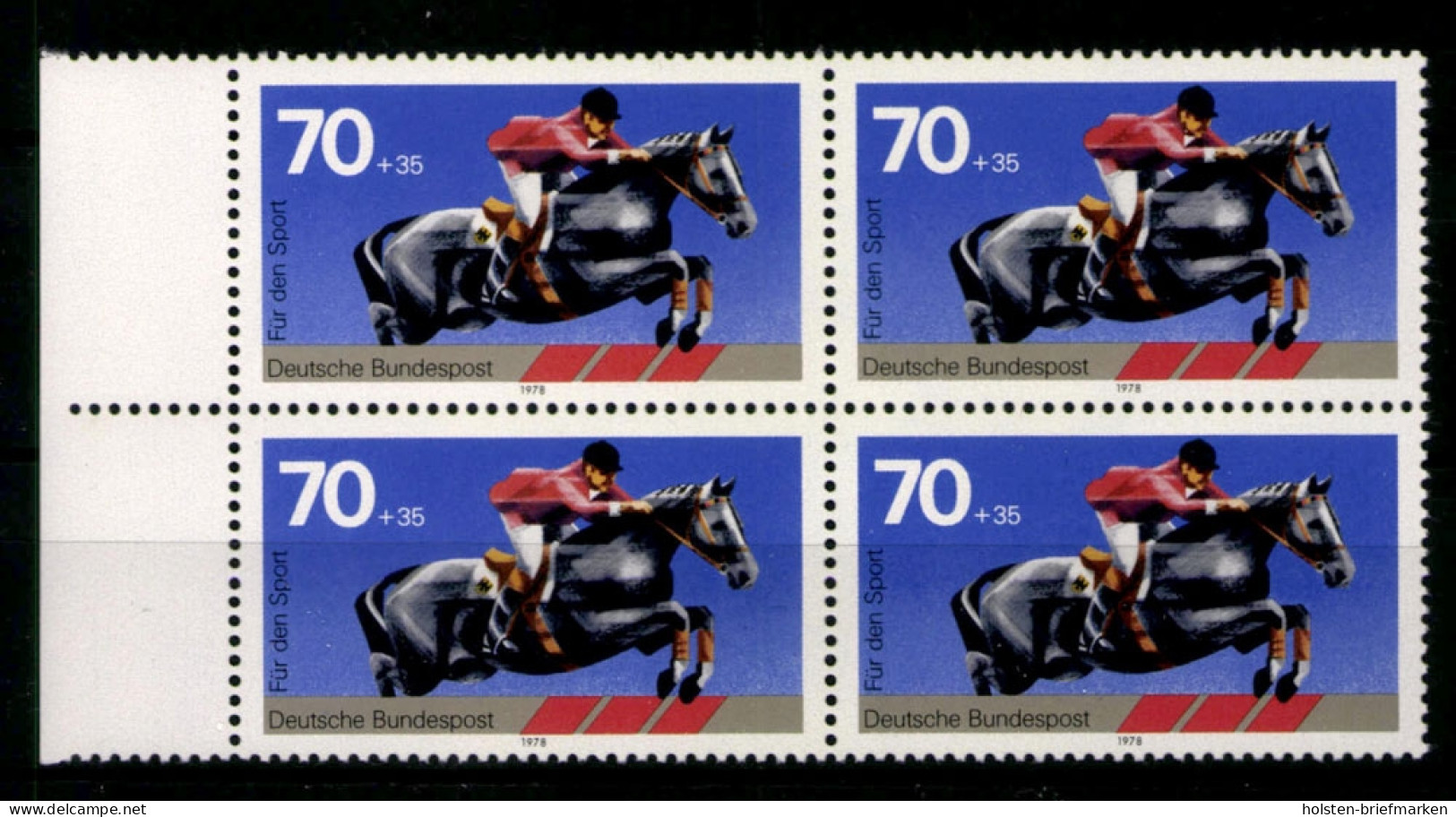 Deutschland (BRD), MiNr. 968, 4er Block, Linker Rand, Postfrisch - Unused Stamps