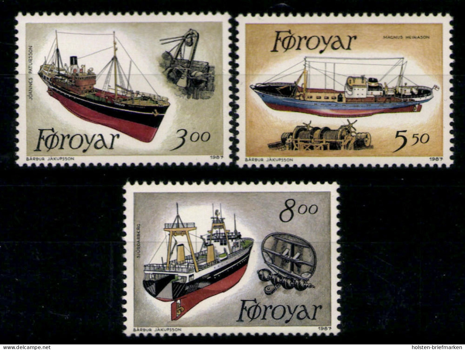Färöer, Schiffe, MiNr. 151-153, Postfrisch - Islas Faeroes