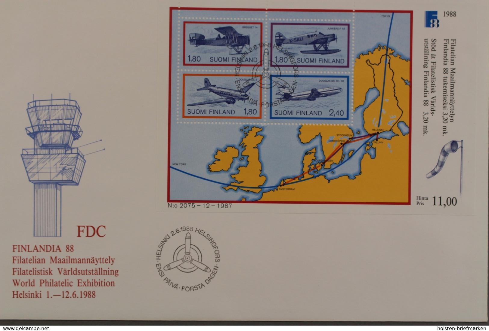 Finnland, Flugzeuge, MiNr. Block 4, FDC - Other & Unclassified