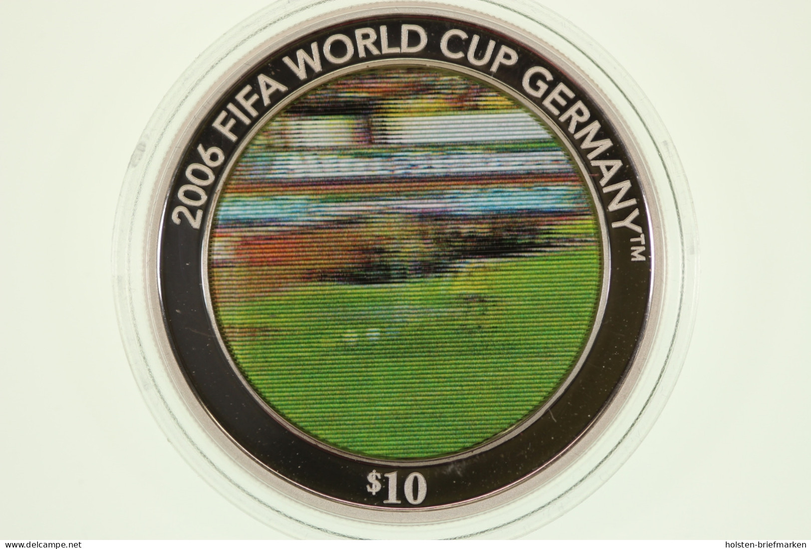 Salomonen, 10 Dollars Fußball WM, Kippbild, 2006, Polierte Platte / Proof - Altri – Oceania