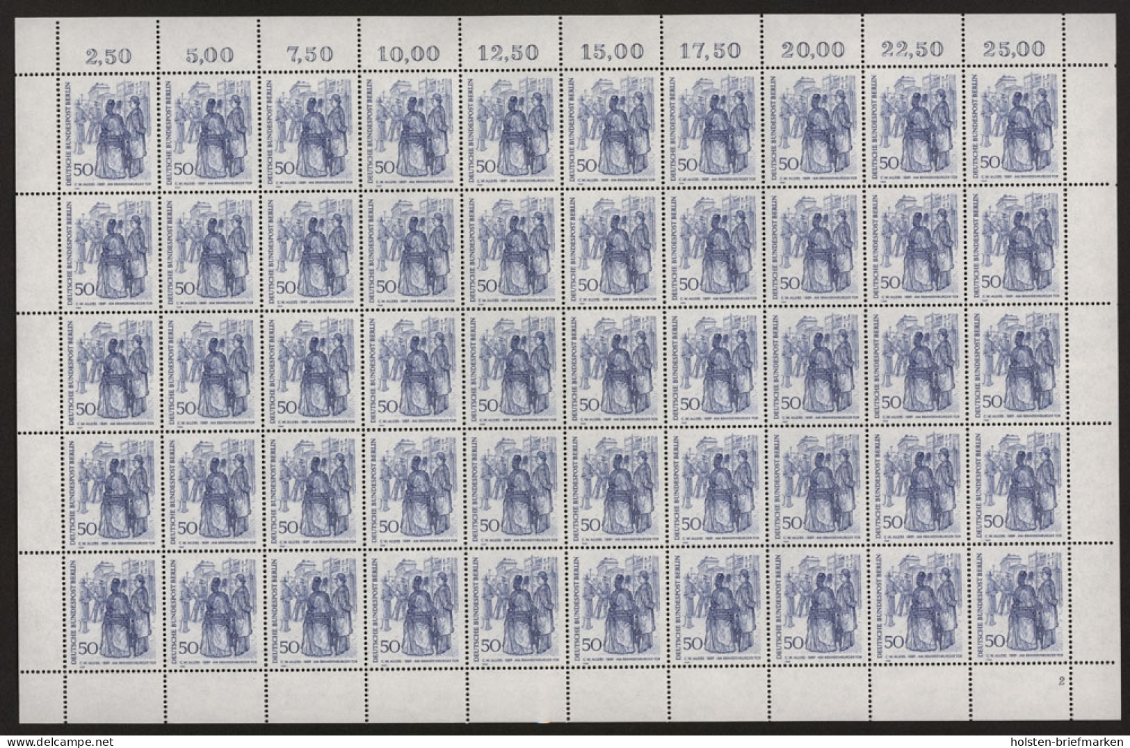 Berlin, MiNr. 337, 50er Bogen, Formnummer 2, Postfrisch - Unused Stamps