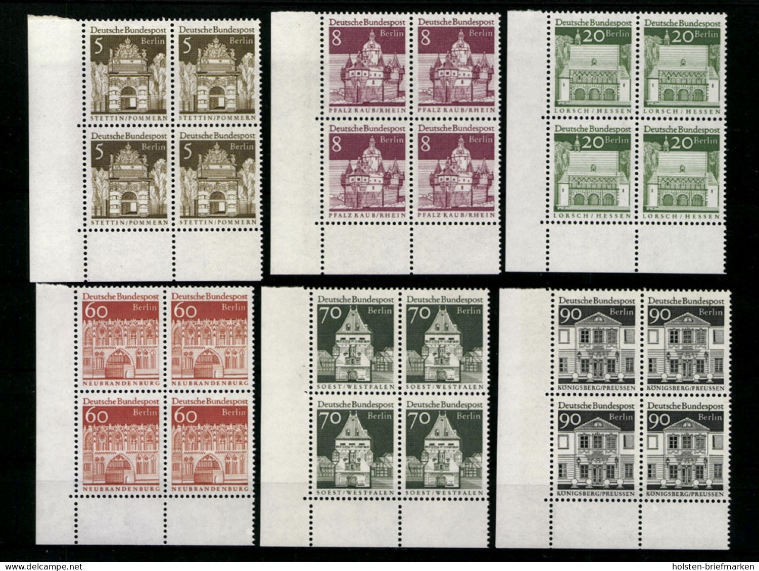 Berlin, MiNr. 270, 271, 273, 278, 279, 281, VB, E. Li. U, Postfrisch - Unused Stamps