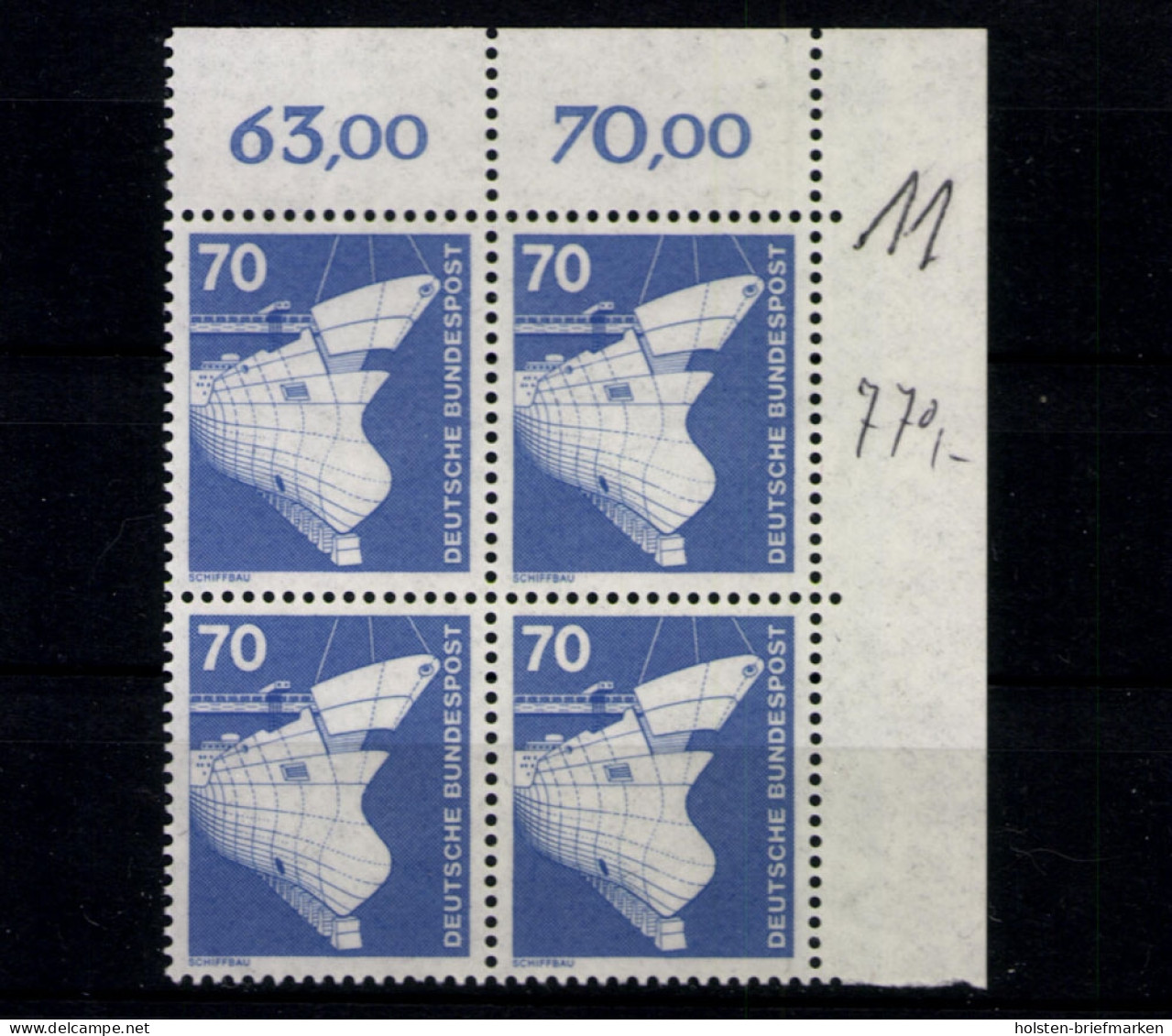 Deutschland (BRD), MiNr. 852, 4er Block, Ecke Re. Oben, Postfrisch - Unused Stamps