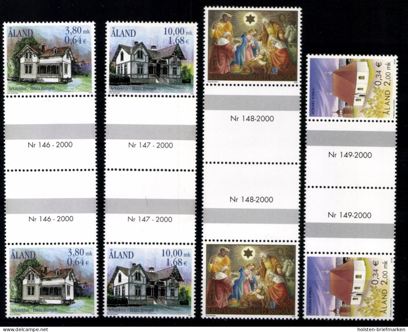 Aland, 10 Zwischenstegpaare Aus 2000, Postfrisch / MNH - Aland