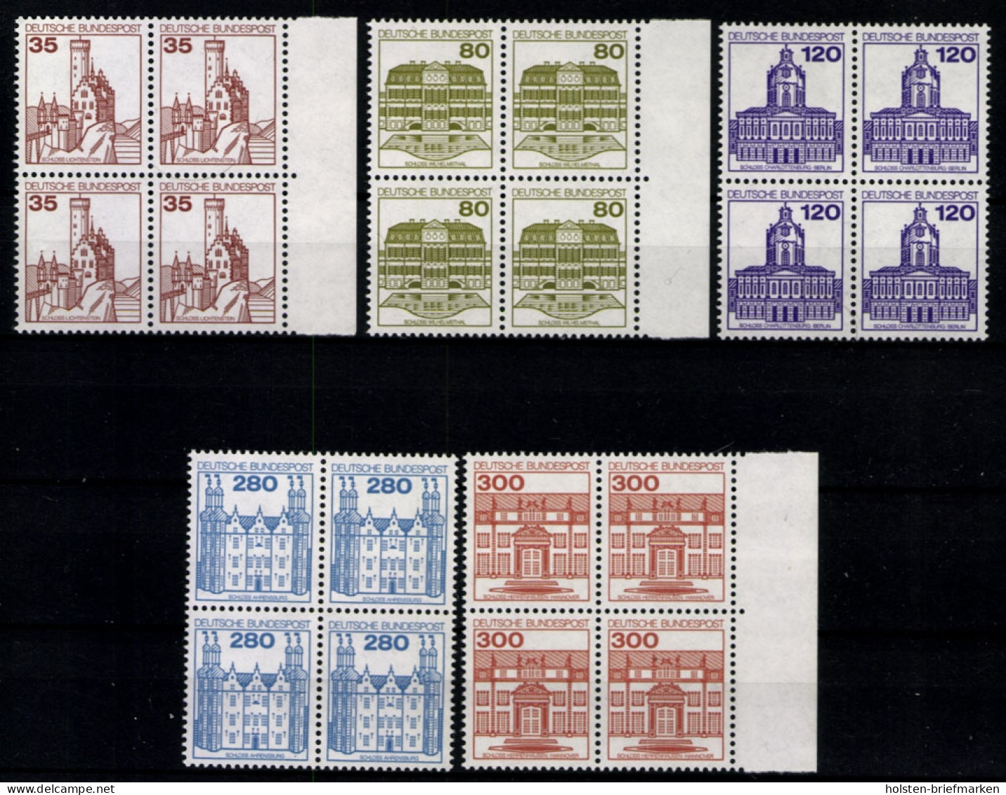 Deutschland (BRD), MiNr. 1139-1143 Viererblöcke, Postfrisch - Unused Stamps