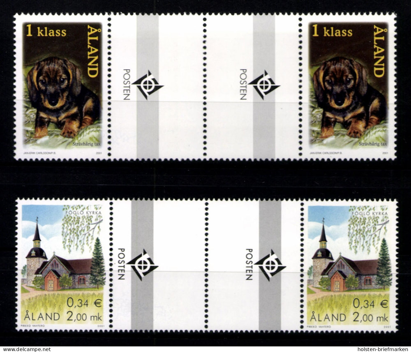 Aland, 11 Zwischenstegpaare Aus 2001, Postfrisch / MNH - Aland