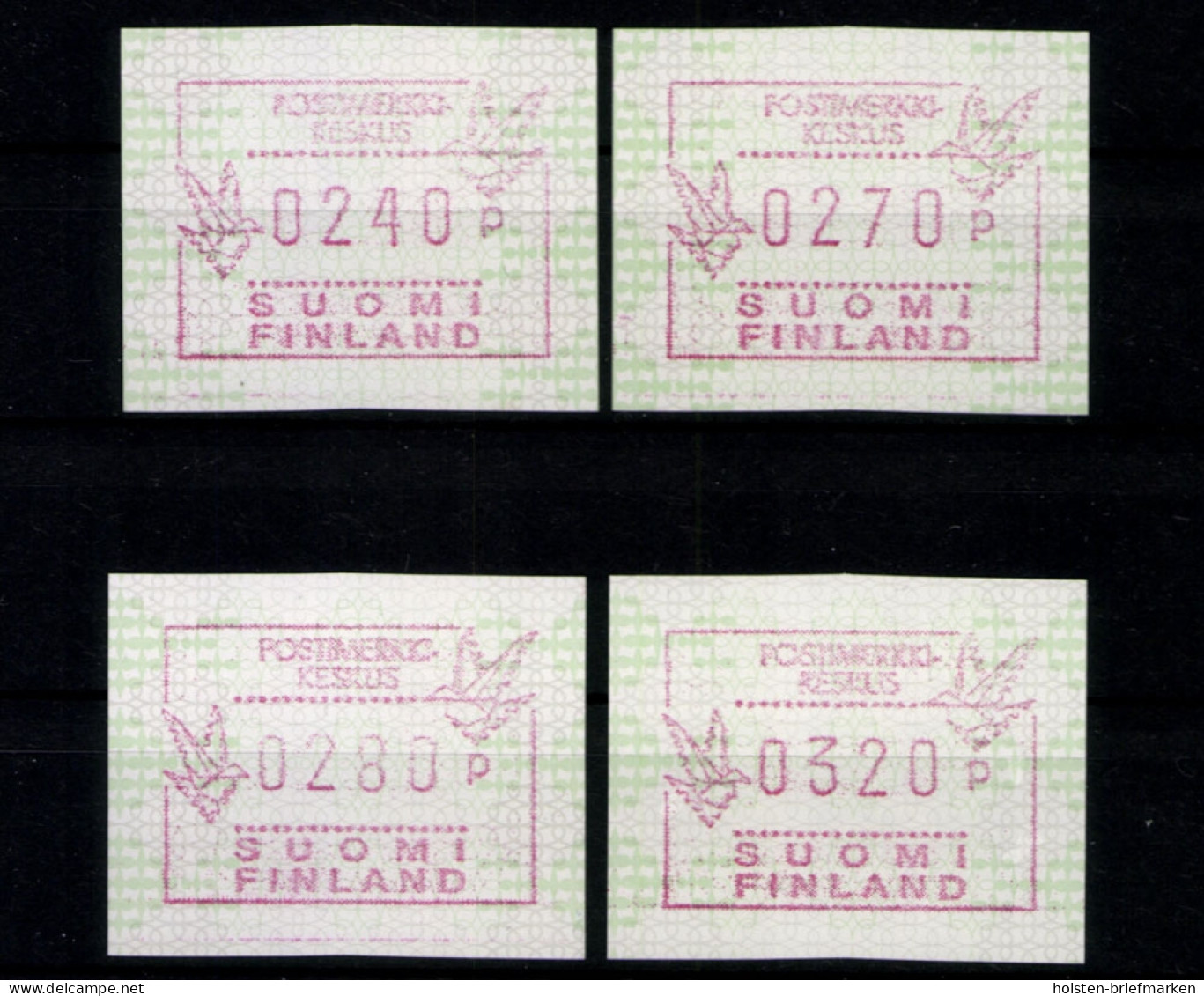 Finnland, Automaten, MiNr. 28, 4 Werte, Postfrisch - Other & Unclassified