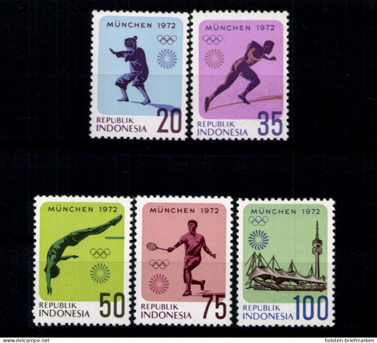 Indonesien, Olympiade, MiNr. 711-715, Postfrisch - Indonesia
