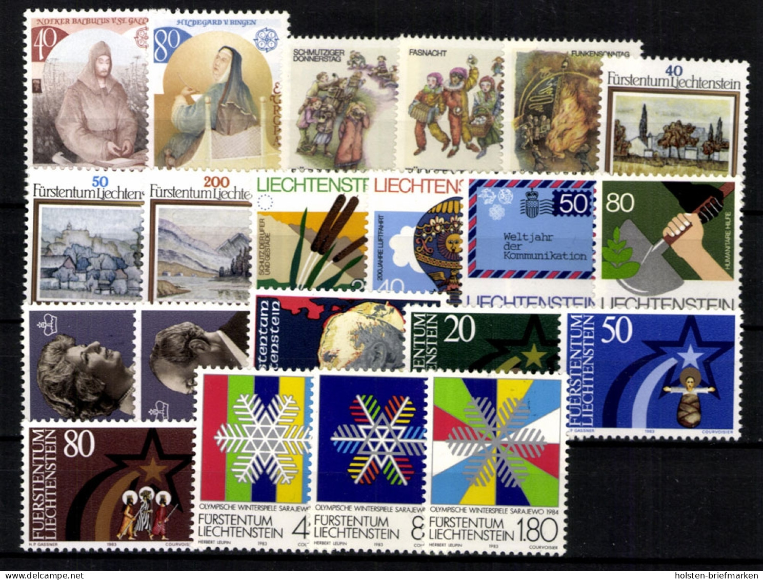 Liechtenstein, MiNr. 816-836, Jahrgang 1983, Postfrisch - Annate Complete