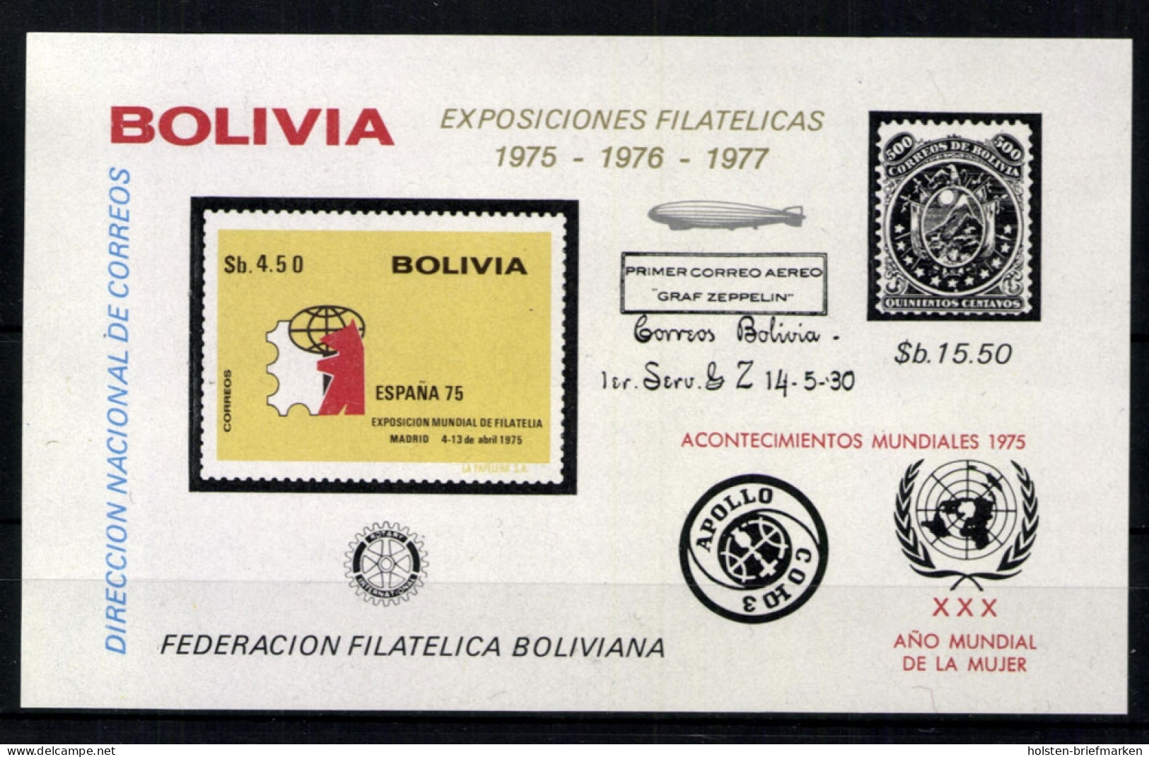 Bolivien, MiNr. Block 54, Postfrisch - Bolivien