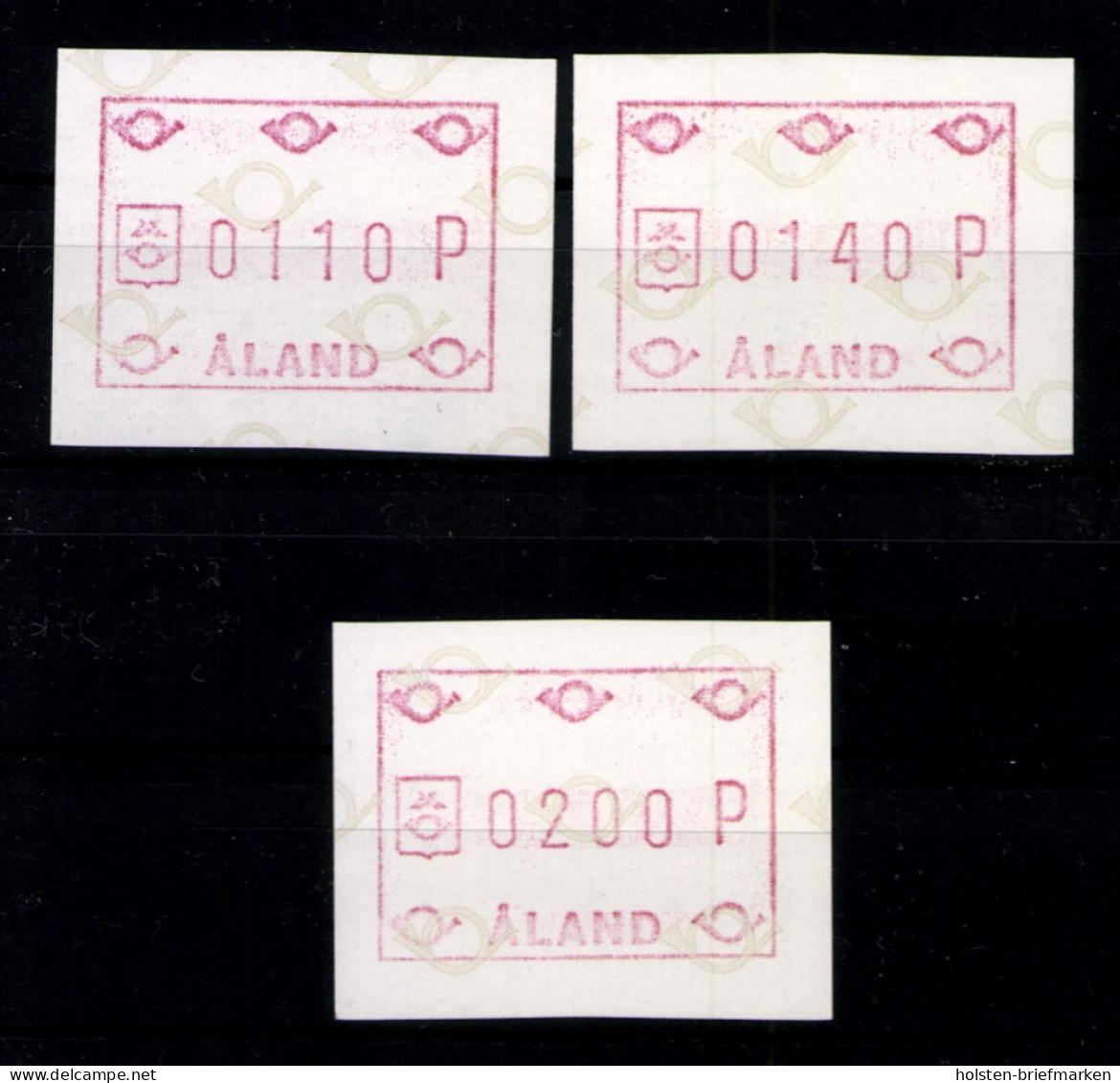 Aland, Automaten, MiNr. 1, 3 Werte, Postfrisch - Ålandinseln