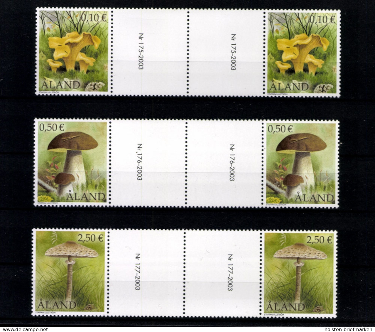 Aland, 9 Zwischenstegpaare Aus 2003, Postfrisch / MNH - Aland