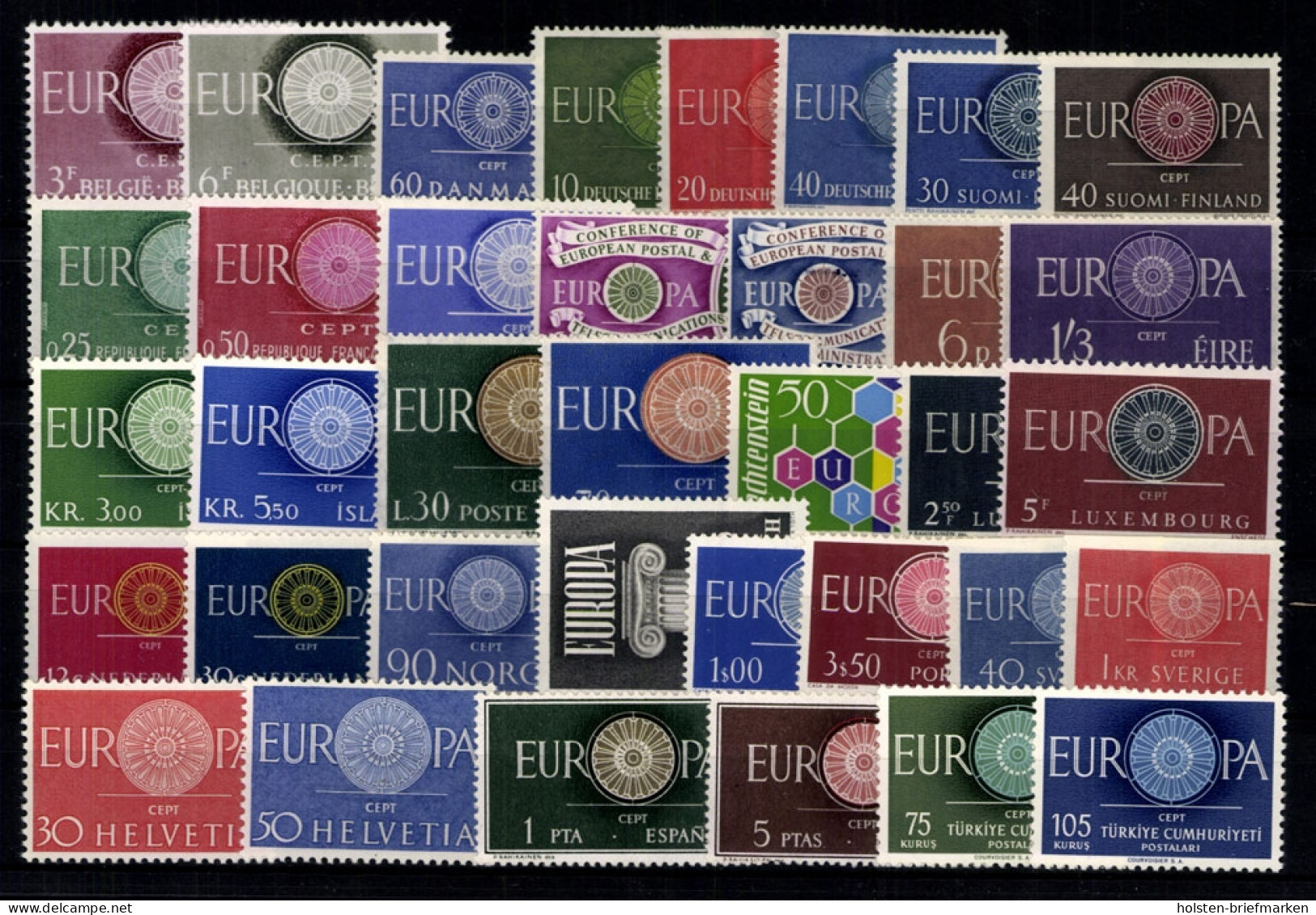 Europa Union (CEPT) Jahrgang 1960, 20 Länder, Postfrisch / MNH - Full Years